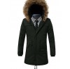 Men's Regular Padded Coat,Simple Going out / Casual/Daily Solid-Cotton Cotton Long Sleeve Hooded Blue / Black / Green