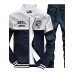 Men's Print / Solid / Camouflage / Letter Casual / Sport Set,Cotton Long Sleeve Blue / Red JC-D10