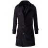 Men's Solid Casual / Work Coat,Cotton Long Sleeve-Black / Brown / Gray