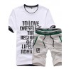 Men's Short Sleeve Set,Cotton Letter
