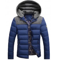 Men's Regular Padded Coat,Polyester Solid Long Sleeve