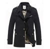 Men's Solid Casual / Work / Formal Trench coat,Cotton Long Sleeve-Black / Green / Yellow / Beige / Tan