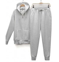 Men's Casual/Daily / Sports / Going out Active / Street chic Activewear Set,Solid Round Neck Micro-elastic Cotton / Polyester Long Sleeve