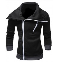 Men's Casual/Daily / Sports Active Regular Hoodies,Solid Red / White / Black / Gray / Purple Peter Pan Collar Long Sleeve Cotton Fall