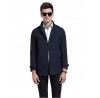 Men's Solid Casual / Work Trench coat,Polyester Long Sleeve-Black