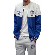Men's Print / Solid / Camouflage / Letter Casual / Sport Set,Cotton Long Sleeve Blue / Red JC-D10