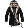 Men's Plus Size Street chic Fur Coat,Solid Hooded Long Sleeve All Seasons Black / Brown / Green Faux Fur