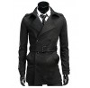 Brand Hight Quality Men's Casual/Daily Simple Trench CoatSolid Stand Long Sleeve Fall / Winter Red / Black / Gray
