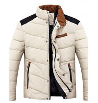 Men's Long Padded Coat,Cotton Solid Long Sleeve