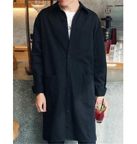 Men's Lapel Solid Casual Trench Coat(More Colors)