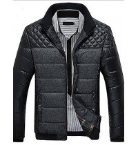 Men's Regular Padded Coat,Polyester Solid Long Sleeve