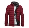 Men's Regular Padded CoatCotton Solid Long Sleeve