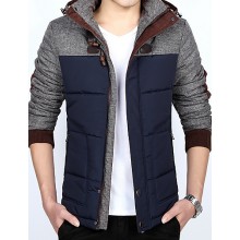 Men's Regular Padded Coat,Polyester Solid Long Sleeve
