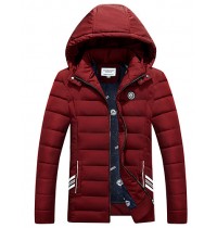 Men's Regular Padded CoatCotton Solid Long Sleeve