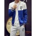 Men's Print / Solid / Camouflage / Letter Casual / Sport Set,Cotton Long Sleeve Blue / Red JC-D10