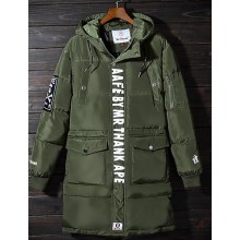 Men's Casual/Daily Simple Coat,Print Long Sleeve Winter Blue / Black / Gray / Green Polyester