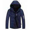 Men's Regular Padded Casual/Daily Solid-Polyester Polypropylene Long Sleeve Hooded Blue / Black