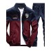 Men's Print / Solid / Camouflage / Letter Casual / Sport Set,Cotton Long Sleeve Blue / Red JC-D10