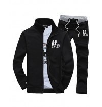 Hot Sale Two-Piece Men's Long Sleeve Set,Cotton / Polyester Solid Casual Sport Outerwear Coat