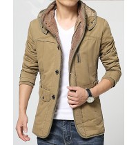 In the spring of 2016, Korean men's thick cotton coats pure hooded cotton male adolescents