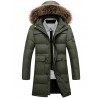Men's Casual/Daily Simple Coat,Solid Long Sleeve Winter Beige / Black / Green Polyester