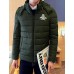 Men's Casual/Daily Simple Coat,Solid Long Sleeve Winter Blue / Black / Gray / Green Polyester