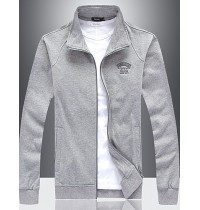Men's Casual/Daily / Sports Active / Tops Regular Hoodies,Solid Black / Gray Stand Long Sleeve Cotton / Polyester Spring / Autumn Medium