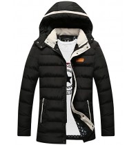 Men's Long Padded CoatPolyester Solid Long Sleeve