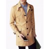 Men's Fashion Classical Solid Single-Breasted Slim Fit Mid-Long Trench;Cotton/Windbreaker/Solid