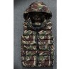 Men's Regular Padded Coat,Simple Casual/Daily Camouflage-Polyester Cotton Sleeveless Hooded Red / Gray / Green