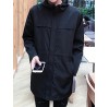 Men's Casual/Daily Simple Jackets,Solid Stand Long Sleeve Fall Black Polyester Medium