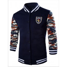 Men's Casual/Daily / Sports Active Regular Hoodies,Solid Blue / White / Black Stand Long Sleeve Cotton Spring / Fall Medium Micro-elastic