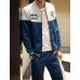 Men's Print / Solid / Camouflage / Letter Casual / Sport Set,Cotton Long Sleeve Blue / Red JC-D10